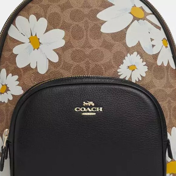 🌸 Coach Court Backpack In Signature Canvas With Floral Print - Picture 5 of 14